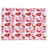 Roze en rode lippenstift prints groot cadeauzakje (Achterkant)