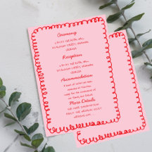 Roze en Rode met de hand getekende hart Whimsische