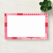 Roze en rode patchwork gepersonaliseerd post-it® notes (Kantoor)