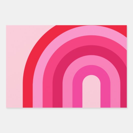 Roze en rode regenboog inpakpapier vel (Voorkant 2)