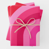 Roze en rode regenboog inpakpapier vel (In situ)