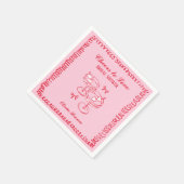 Roze en Rode Retro Hand getrokken Vrijgezellenfees Servet (Hoek)