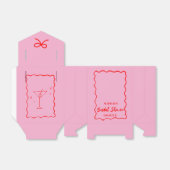 Roze en rode Retro Wavy Border Vrijgezellenfeest Bedankdoosjes (Uitgevouwen)