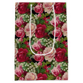 Roze en rode rozen medium cadeauzakje (Achterkant)