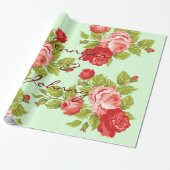 Roze en rode rozen, met aangepaste namen voor het  cadeaupapier (Uitgerold)