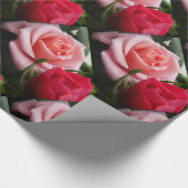 Roze en Rode Rozen Patroon Wrapping Papier (Hoek)