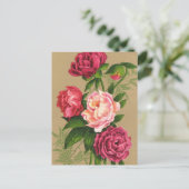 Roze en rode rozen schilderen briefkaart (Staand voorkant)