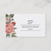 Roze en rode rozen visitekaartje (Voorkant)