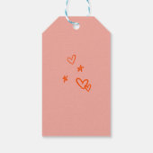 Roze en Rode Schets Dank u Bachelorette Favor Cadeaulabel (Achterkant)