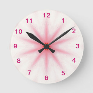 Roze en rode ster wandklok ronde klok