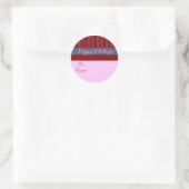 Roze en rode strepe Labels (Tas)