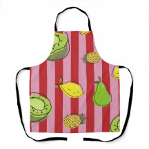 Roze en rode strepen met fruitpatroon