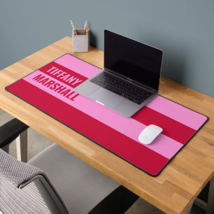 Roze en rode strepen patroon gepersonaliseerd bureaumat