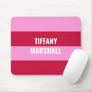 Roze en rode strepen patroon gepersonaliseerd muismat