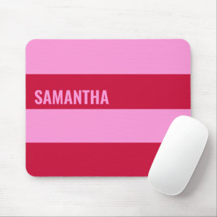 Roze en rode strepen patroon gepersonaliseerd muismat