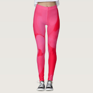 Roze en rode stropdas-kleurstof leggings