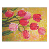 Roze en Rode Tulp-opstelling Tafelkleed (Voorkant (Horizontaal))