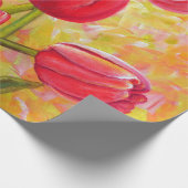 Roze en rode Tulpen schilderen Cadeaupapier (Hoek)