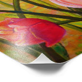 Roze en rode Tulpen schilderen Foto Afdruk (Hoek)