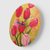 Roze en rode Tulpen schilderen Grote Klok (Hoek)