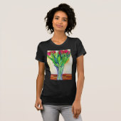 roze en rode tulpen waterverf kunst t-shirt (Voorkant volledig)