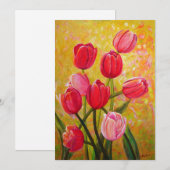 Roze en Rode Tulpenschilderij   Kaart (Voorkant / Achterkant)