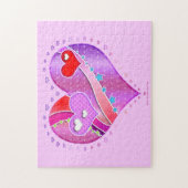Roze en rode Valentijn Harde puzzel Legpuzzel (Verticaal)