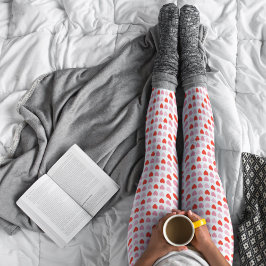 Roze en Rode Valentijn Liefde Hartpatroon Leggings