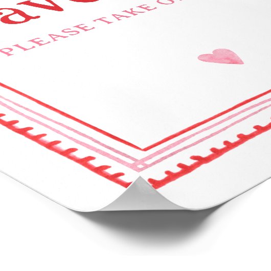 Roze en Rode Valentijns  Favor Sign Poster (Hoek)