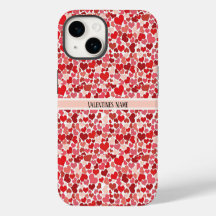 Roze en rode Valentijnsdag harten iPhone case