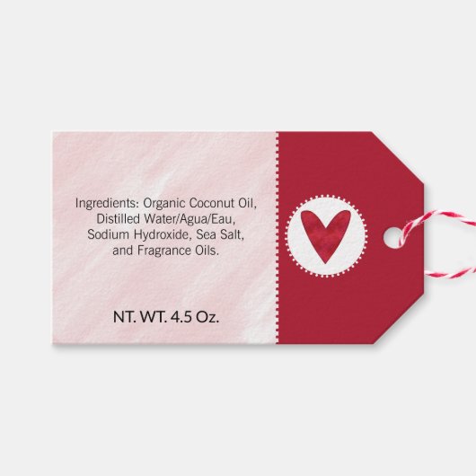 💖 Roze en rode Valentijnsdag zeep Cadeaulabel (Voorkant (Horizontaal))
