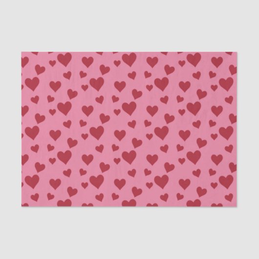 Roze en rode Valentijnse liefde ontkoppeling Tissuepapier (Voorkant)