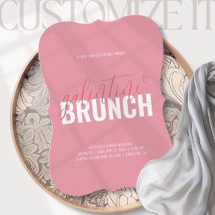 Roze en Rode Valentin Brunch Feest Uitnodiging