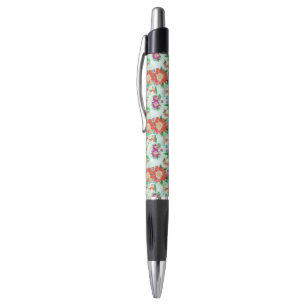 Roze en rode vintage bloempatroon pen