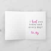 Roze en Rode Waterverf Hart Valentijnsdag Kaart (Binnen)