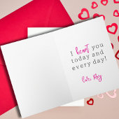 Roze en Rode Waterverf Hart Valentijnsdag Kaart