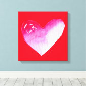 Roze en rode waterverf pop valentijn canvas afdruk (Insitu (Houten vloer))