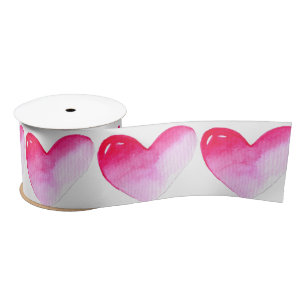 Roze en rode waterverf pop valentijn lint