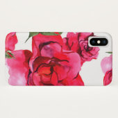 Roze en rode Waterverf Rozen op wit Case-Mate iPhone Case (Achterkant (horizontaal))