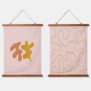 Roze en roest Matisse geïnspireerd Hangend Wandkleed