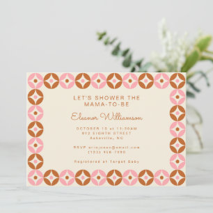 Roze en Roest Mid Mod Geometrische Chic Baby Showe Kaart