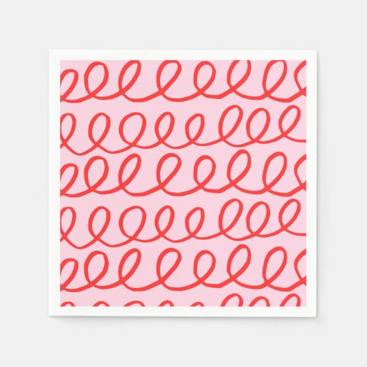 Roze en rood Abstract papier Servet (Voorkant)