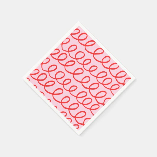 Roze en rood Abstract papier Servet (Hoek)