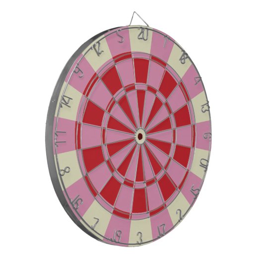 roze en rood dartbord (Voorkant Links)
