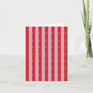 Roze en rood, hart gestreepte kaart