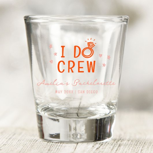 Roze en Rood I Do Crew Schets Bachelorette Feestje Shot Glas