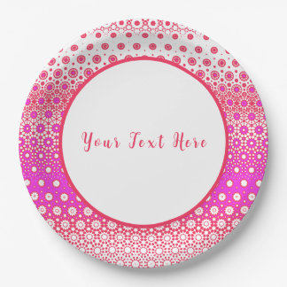 Roze en Rood Mozaïek Papieren Bordje