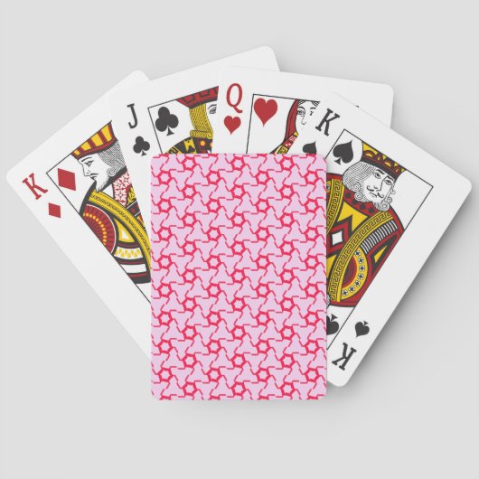 Roze en Rood Mozaïek Pokerkaarten (Achterkant)
