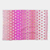 Roze en Rood Mozaïek Theedoek (Horizontaal)