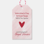 Roze en Rood  Valentijnsdag Zeep Cadeaulabel (Voorkant)
